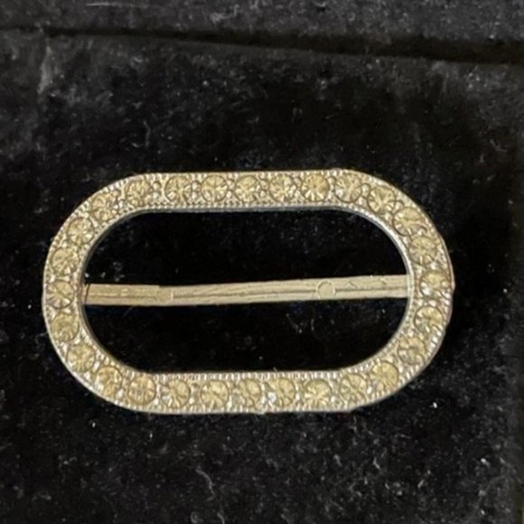 1920's Belt Buckle or Scarf Clip Gorgeous Rhinestones I can't read the marks - Picture 1 of 12
